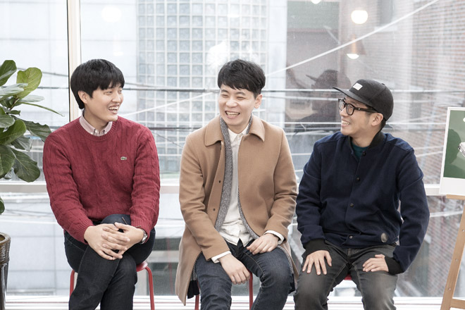노트폴리오 설립자 현강섭,송진석,홍제용 (왼쪽부터)